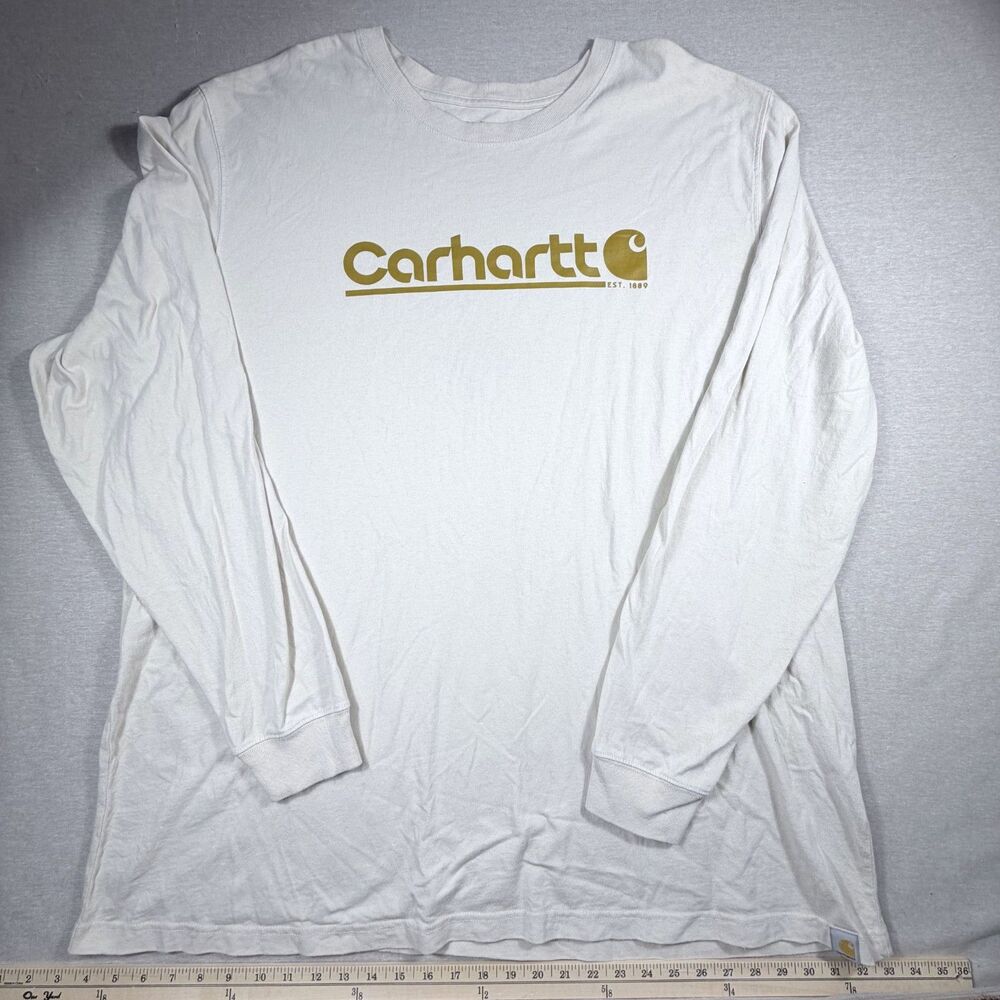 Carhartt Cream Tan Long Sleeve 3XLT Relaxed Fit Work Tough Construction Utility